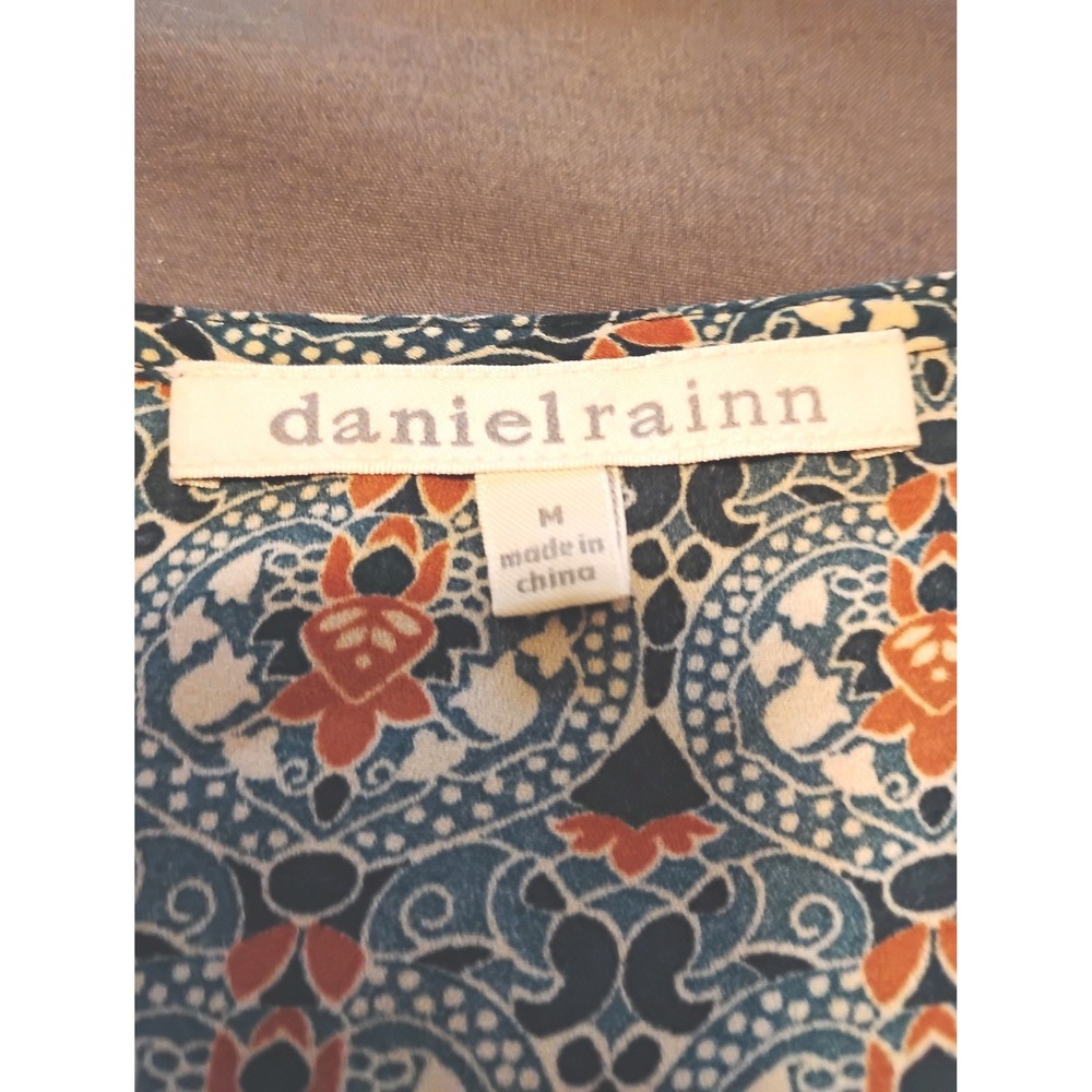 🩵Daniel Rainn Whimsygoth Peasant Boho slouchy 90s Print Sleeveless V-Neck Top - Picture 2 of 5